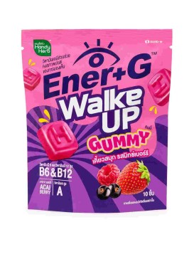 HandyHerb Ener+G Wake Up жевательные мармеладки с витаминами B6, B12, ацай и зелёным чаем, вкус микс-ягод, 30 г, 10 шт