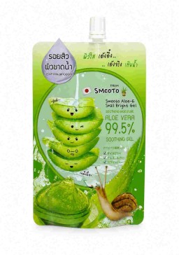 Smooto Aloe-E Snail Bright Gel гель для лица и тела с алоэ вера 99.5%, муцином улитки и витамином E, пауч