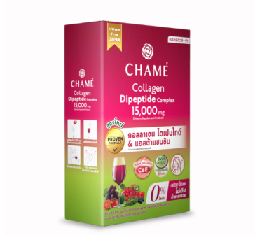 Рыбный коллаген CHAMÉ Collagen Dipeptide Complex, гранат и клубника, 10 саше × 15 г