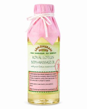 Массажное масло для тела Lemongrass House Royal Lotus с эфирным маслом лотоса, жожоба и сладким миндалём, 250 мл